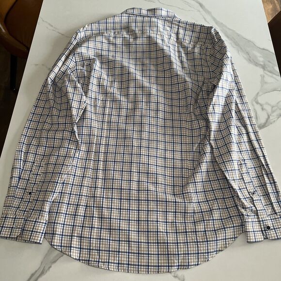 Paisley & Gray Shirt Mens XL Blue Beige Plaid 100% Cotton Slim Fit Button-Up NWT - Picture 11 of 12